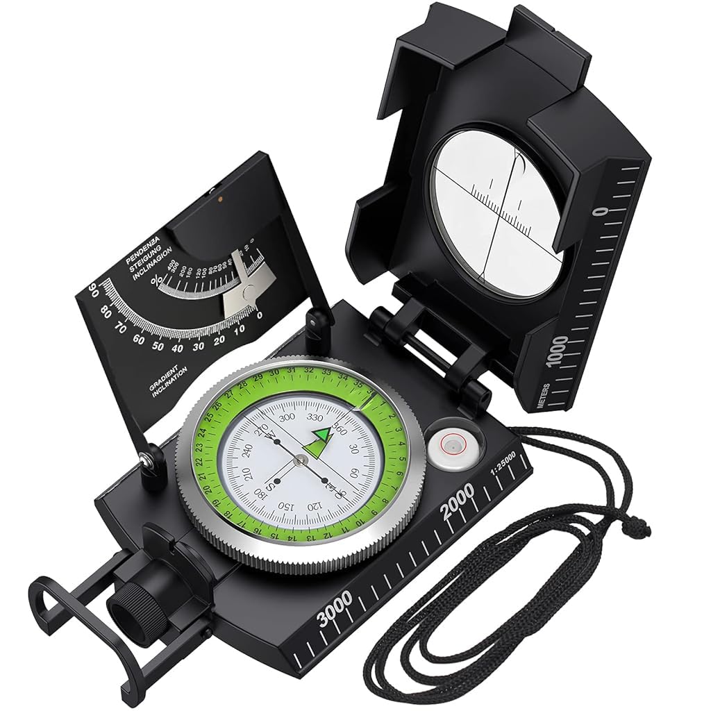 Proberos High Precision Compass for Hiking, Camping with Sighting & Gradiomete, Waterproof Multifunctional Military Compass with Glow in Dark Dial, Measuring Ruler Proberos High Precision Compass for Hiking, Camping with Sighting & Gradiomete, Waterproof Multifunctional Military Compass with Glow in Dark Dial, Measuring Ruler